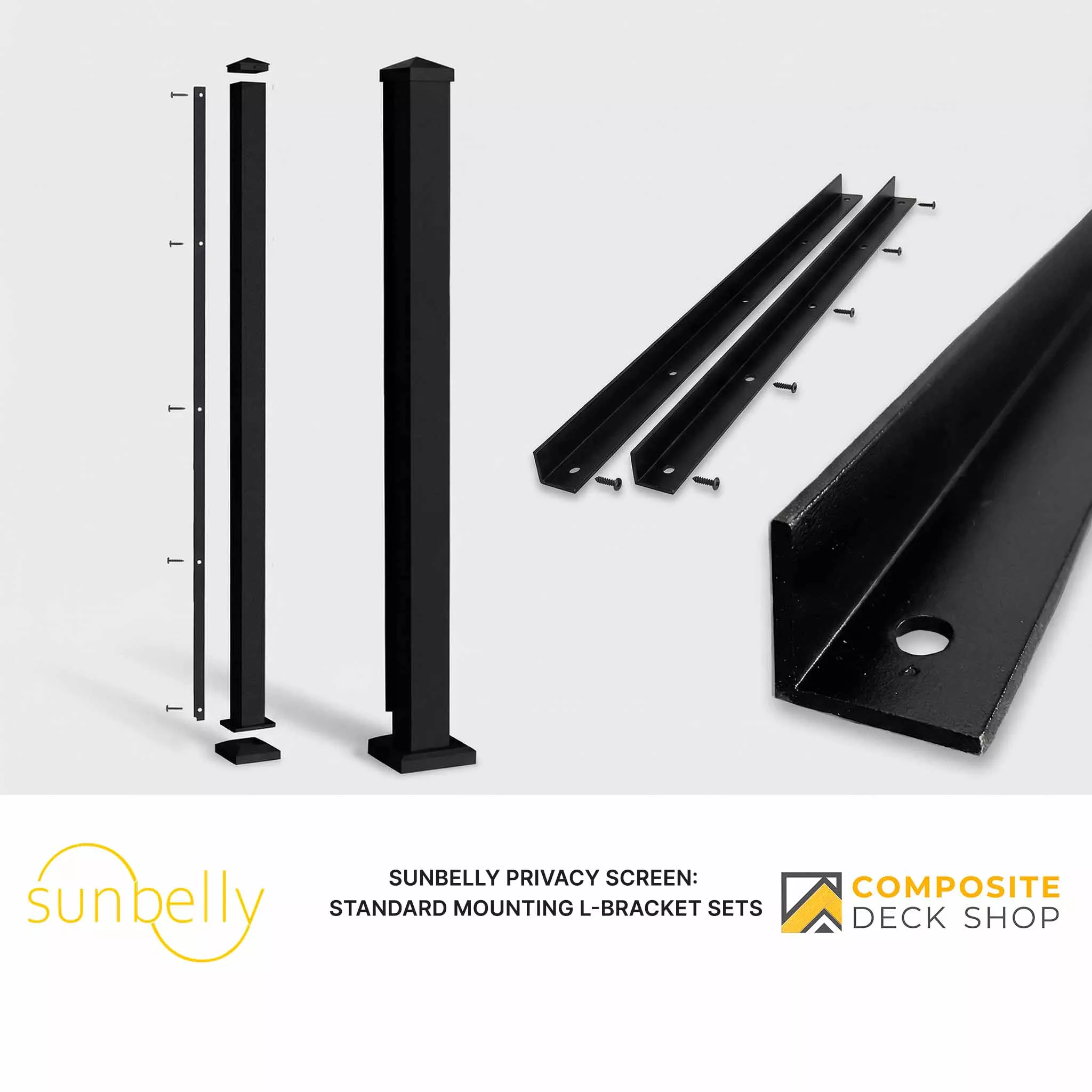 Sunbelly Privacy Screen - Standard Mounting L-Bracket Sets
