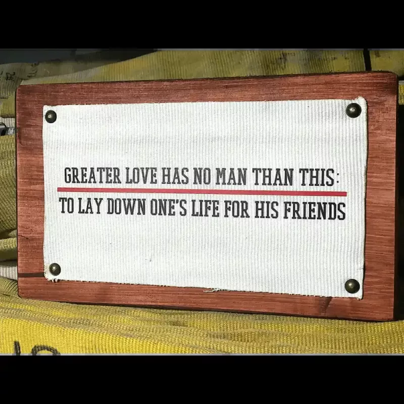 Thin Red Line Fire Hose Sign