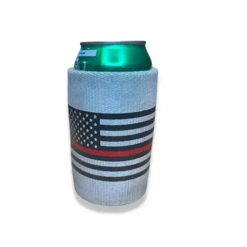 Thin Red Line Flag Fire Hose Can Cooler