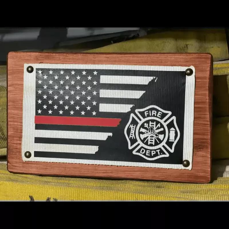 Thin Red Line Maltese cross Fire Hose Flag Sign