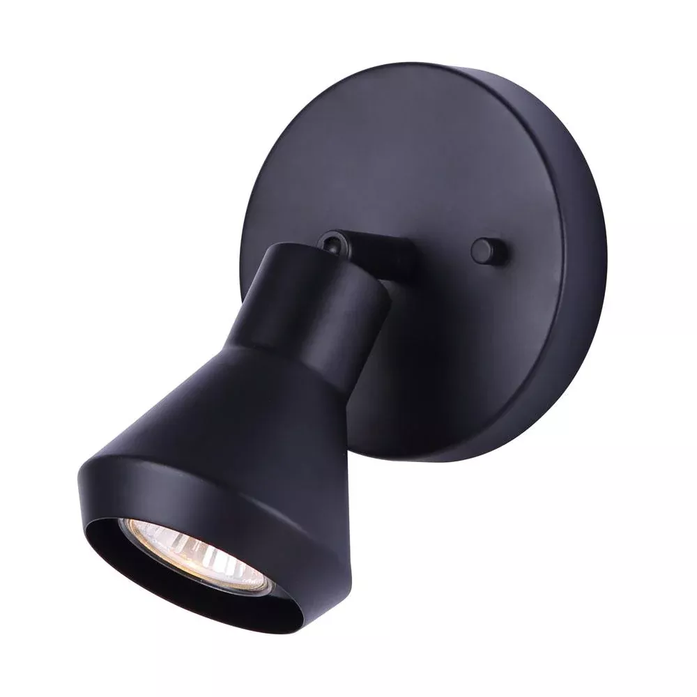 Wall Light - Canarm BYCK Matte Black 1-Light Ceiling/Wall ICW1020A01BK10