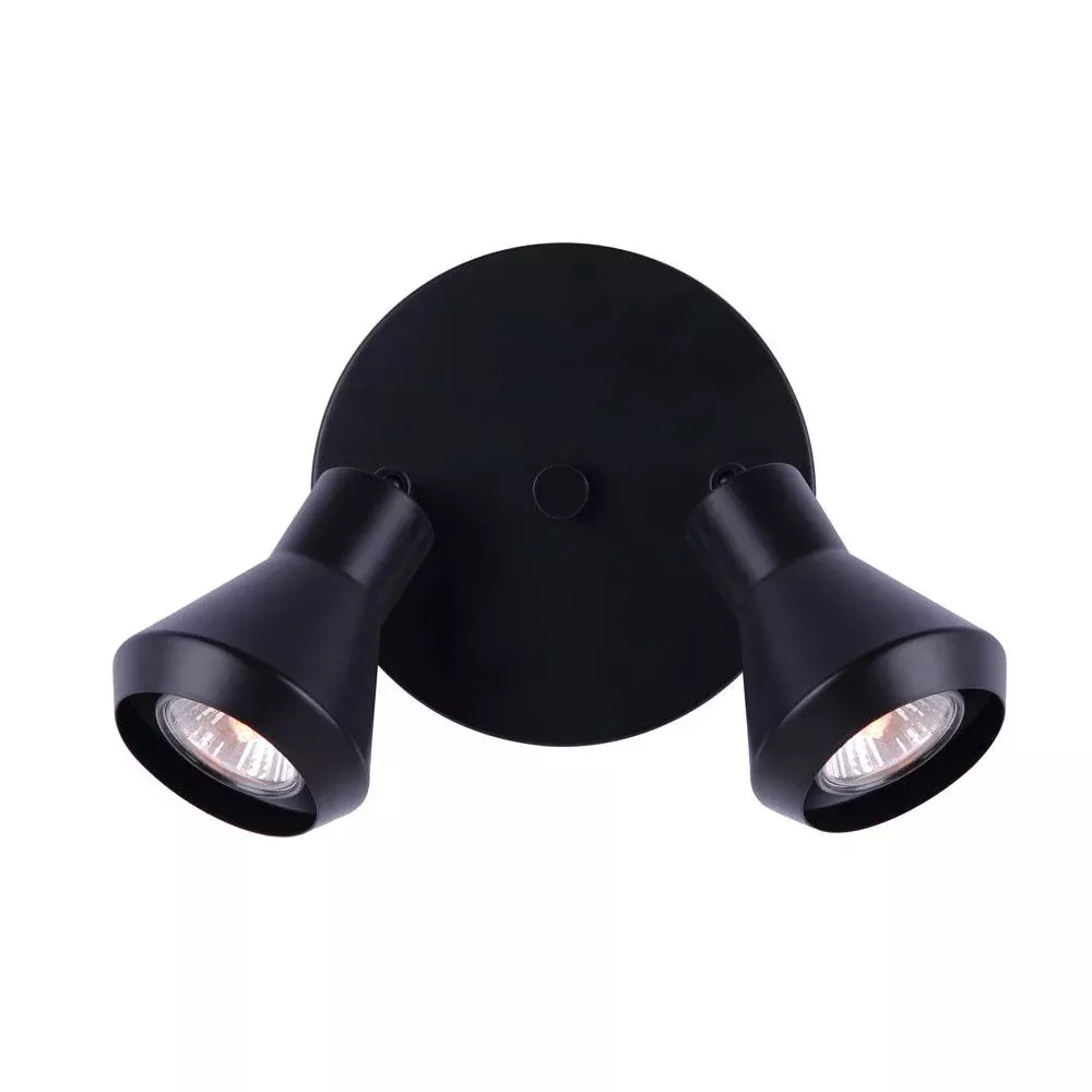 Wall Light - Canarm BYCK Matte Black 2-Light Ceiling/Wall ICW1020A02BK10