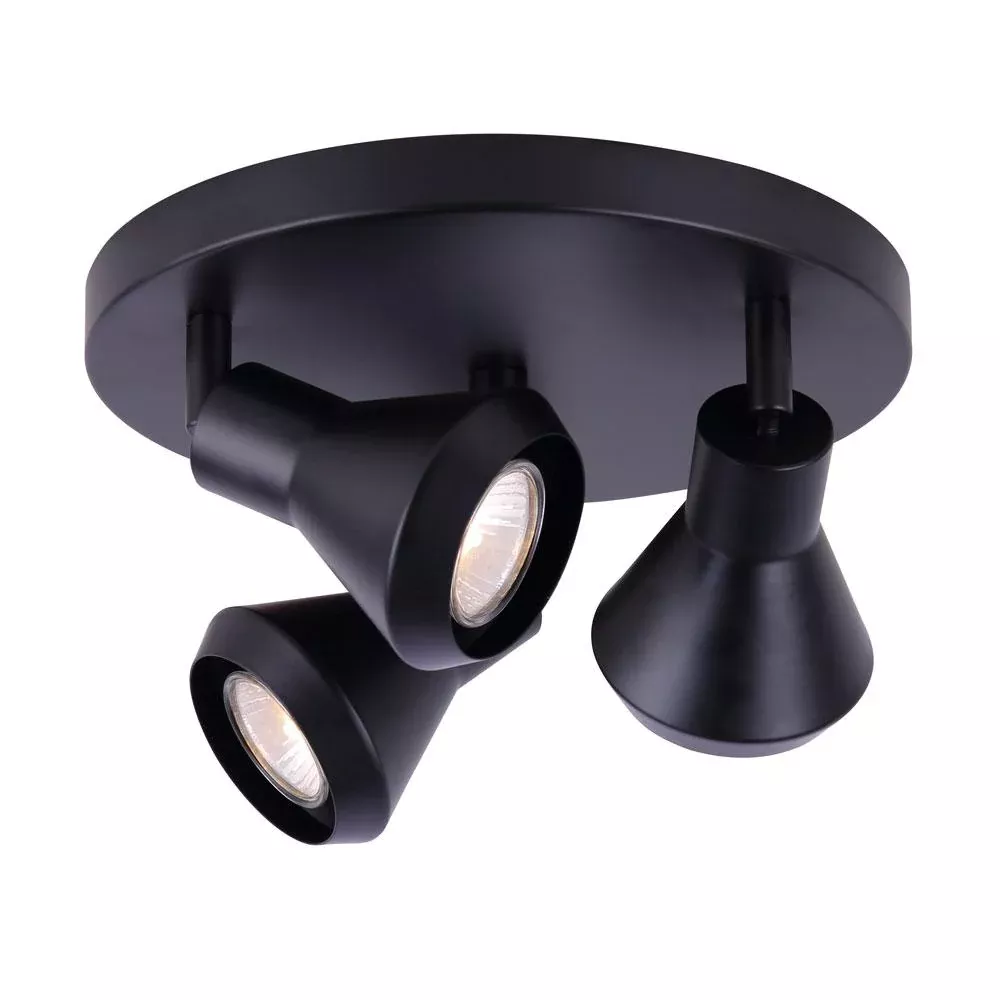 Wall Light - Canarm BYCK Matte Black 3-Light Ceiling/Wall ICW1020A03BK10