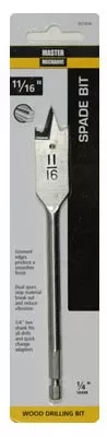 Wood Boring Spade Drill Bit, 11/16 In.