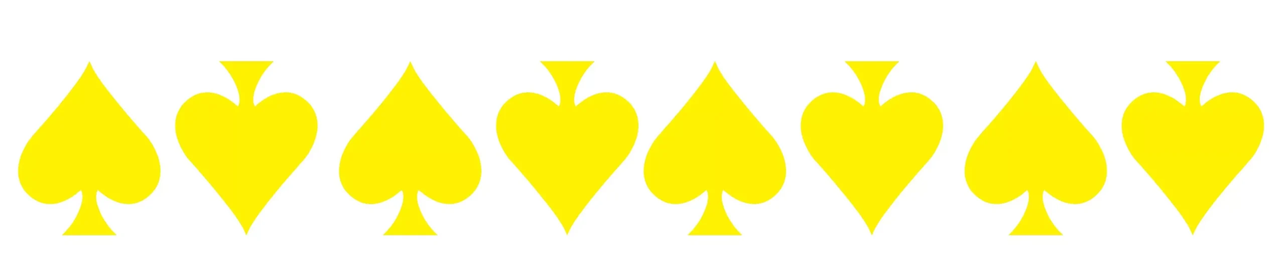 YELLOW REFLECTIVE ACE OF SPADE HELMET DECAL 8 PACK