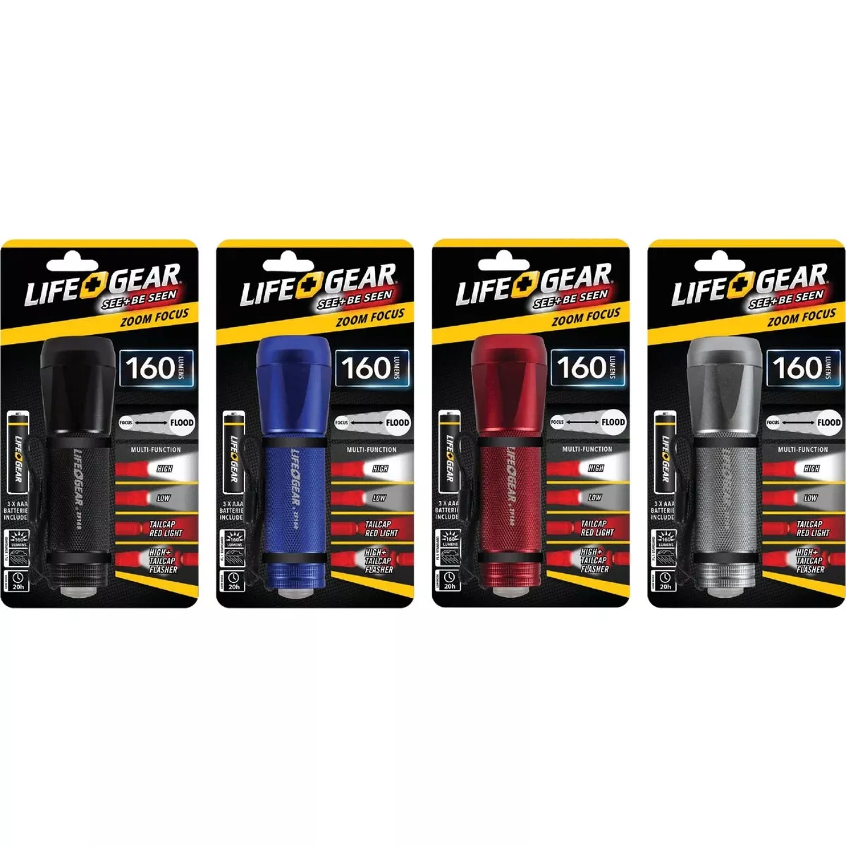 Zoom Focus LED Flashlight, 160 Lumens